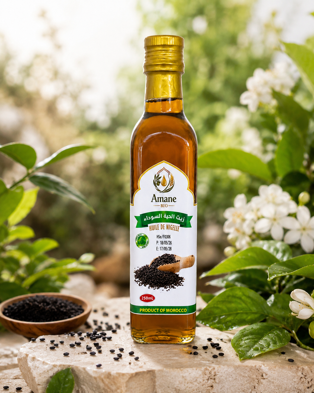 🌿 Huile de Nigelle Alimentaire 250ml | زيت الحبة السوداء الغذائي الطبيعي