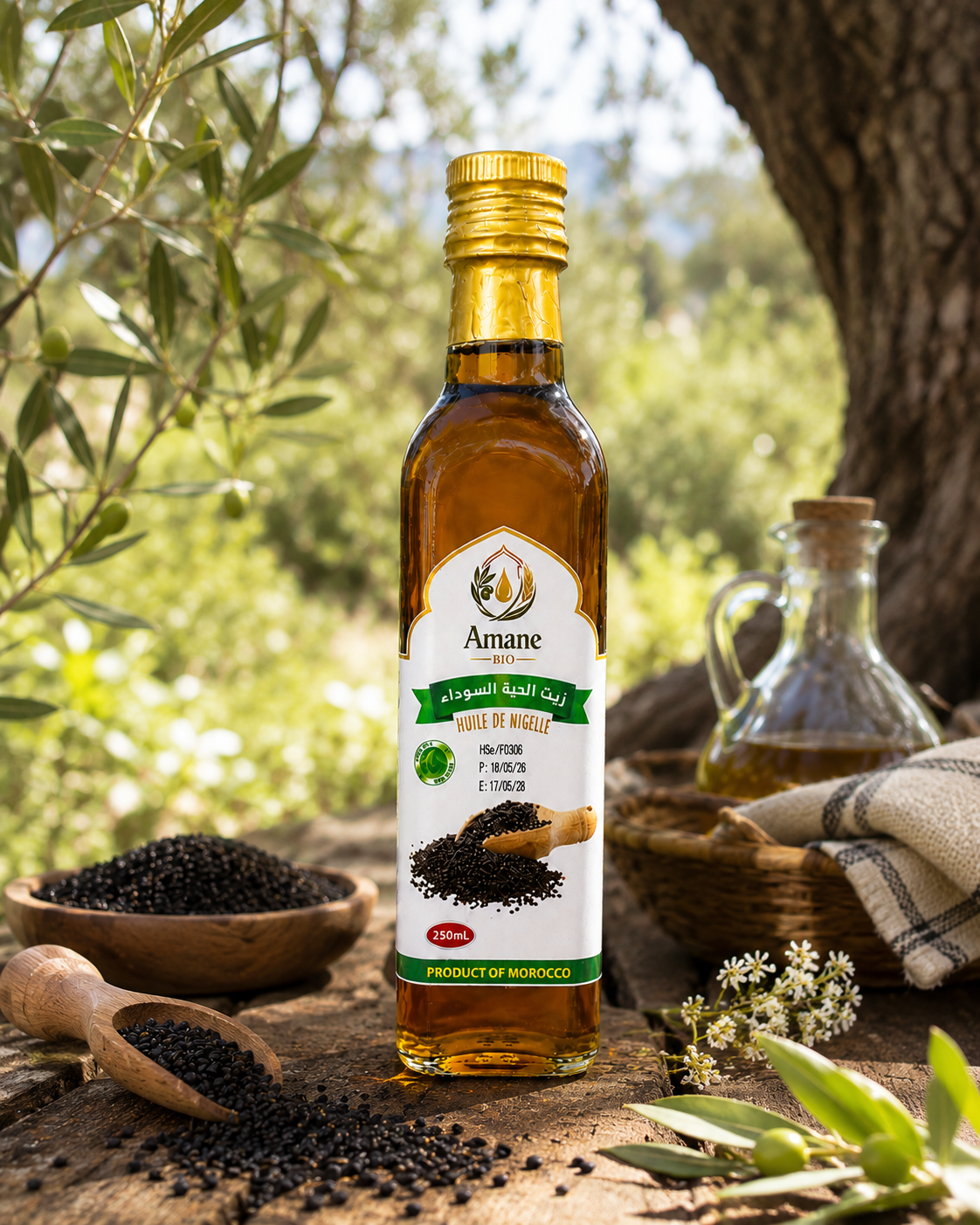 🌿 Huile de Nigelle Alimentaire 250ml | زيت الحبة السوداء الغذائي الطبيعي