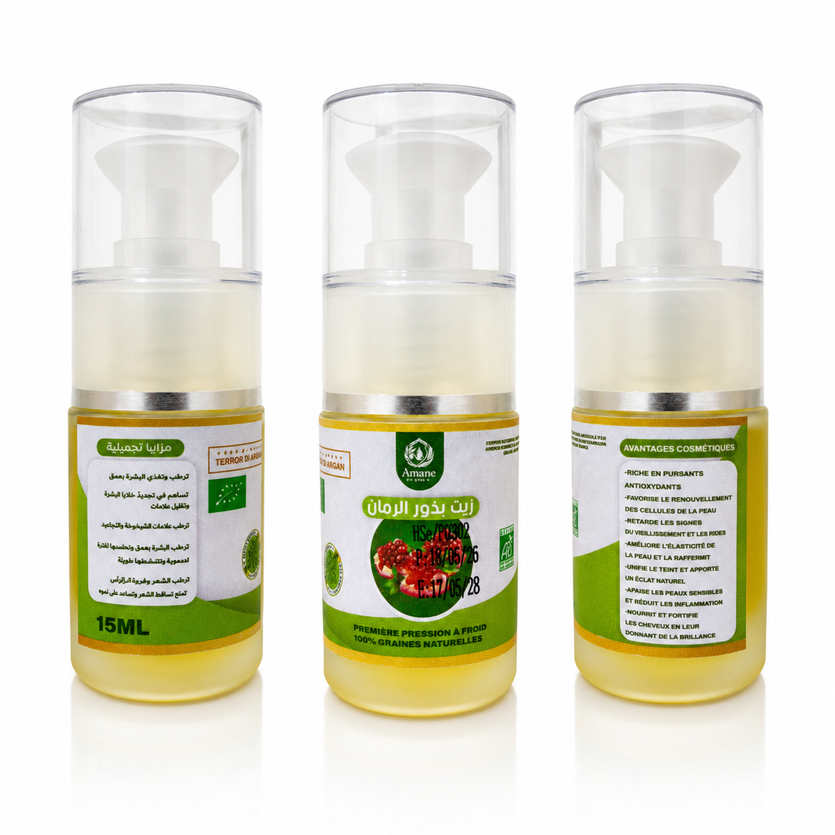 🍎🌿 Huile de Pépins de Grenade Naturelle 15ml | زيت حبوب الرمان الطبيعي 15مل